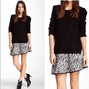 {S,L} Walter Baker Fun Zebra Print Skirt